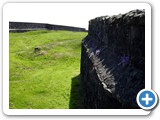 View down castle wall walk.., no railings!