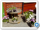 Flowers outside station