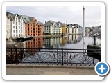 Driving past channel to go to west end of Alesund