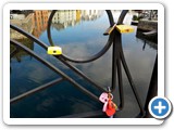 Lovers' locks on bridge